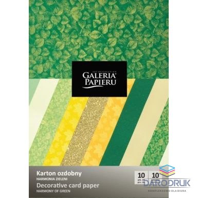Galeria Papieru Papier ozdobny (wizytówkowy) A4 harmonia zieleni (mix) 220g Galeria Papieru (208934)