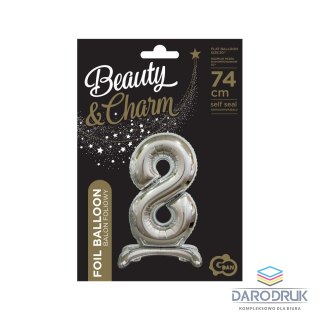 Godan Balon gumowy Beauty&Charm cyfra stojąca srebrna srebrna 750mm 30cal Godan (BC-ASS8)