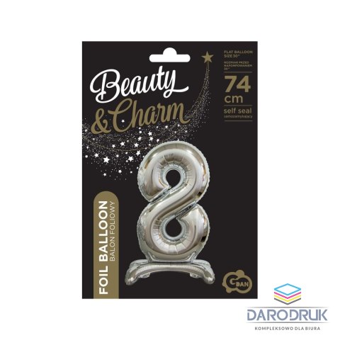 Godan Balon gumowy Beauty&Charm cyfra stojąca srebrna srebrna 750mm 30cal Godan (BC-ASS8)