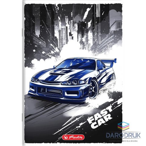 Herlitz Zeszyt A5 Fast Car 16k. 70g linia podwójna kolorowa Herlitz (400196834)