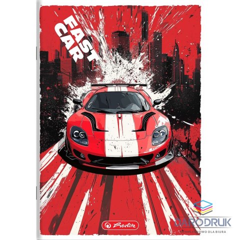 Herlitz Zeszyt A5 Fast Car 16k. 70g linia podwójna kolorowa Herlitz (400196834)