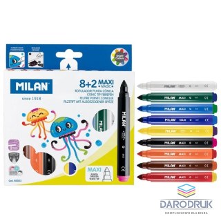 Milan Flamaster Milan Maxi Magic 8 kolorów i dwa magiczne mazaki (80023)