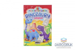 Niko Książeczka edukacyjna Moja kolorowanka z naklejkami. Dinozaury Niko