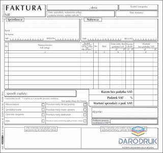 Stolgraf Druk samokopiujący 2/3 A4 Faktura VAT 2/3 A4 netto 100k. Stolgraf (F10)