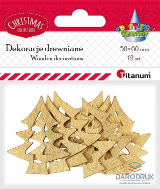 Titanum Ozdoba drewniana Craft-Fun Series Złote choinki Titanum (BJ25042701)