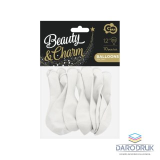 Godan Balon gumowy Beauty&Charm pastel białe 10szt. biała 300mm 12cal Godan (CB-1PBI)