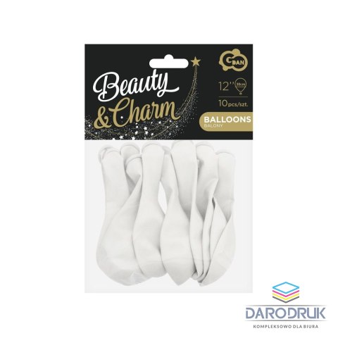 Godan Balon gumowy Beauty&Charm pastel białe 10szt. biała 300mm 12cal Godan (CB-1PBI)