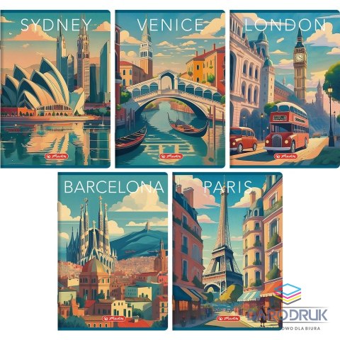 Herlitz Zeszyt A5 Retro City 60k. 70g krata Herlitz (400196845)
