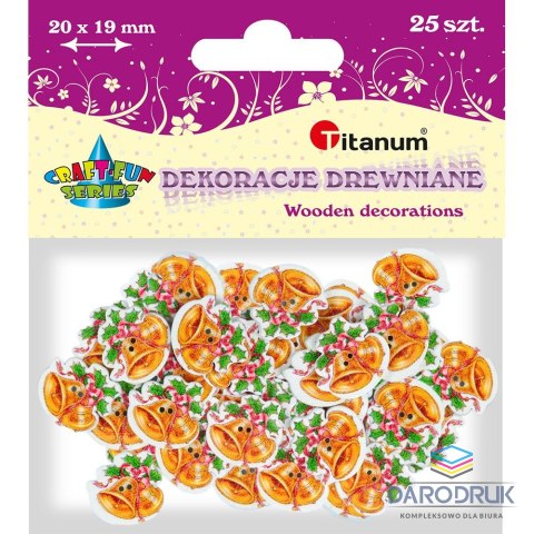 Titanum Dekoracje drewniane Titanum Craft-Fun Series Dzwonki bożonarodzeniowe do przyszycia