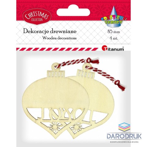 Titanum Ozdoba drewniana Craft-Fun Series zawieszka bombka Titanum (4678-1)
