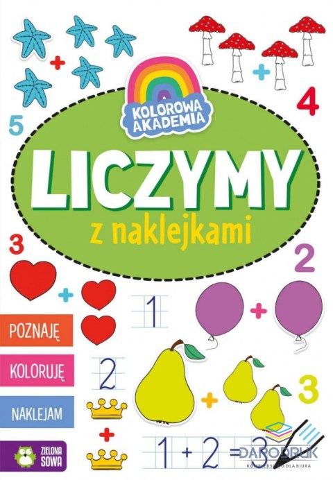 Zielona Sowa Książeczka edukacyjna Kolorowa Akademia. Liczymy z naklejkami Zielona Sowa