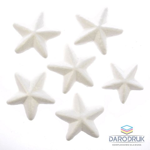 Arpex Ozdoba styropianowa gwiazdki 7 cm, 6 szt. Arpex (BN0530)