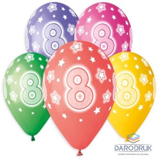Godan Balon gumowy Premium Hel z nadrukiem 8, 13 cali/5 sztuk mix 330mm 13cal Godan (GS120/8)