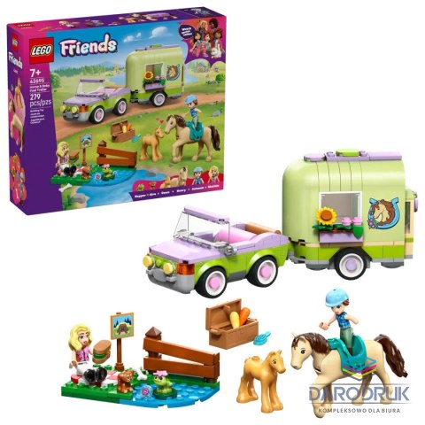 Lego Klocki konstrukcyjne Friends Przyczepa z koniem i źrebaczkiem Lego (42695)