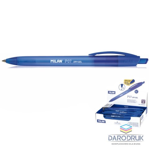 Milan Długopis żelowy Dry-Gel wkład niebieski 0,7mm Milan (176540125)