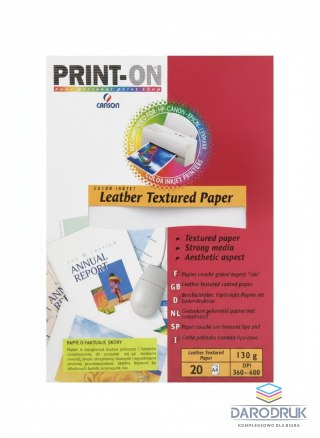 Papier ozdobny (wizytówkowy) A4 biały 130g