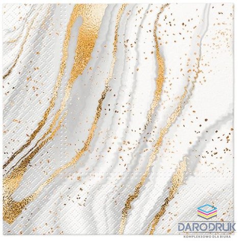 Paw Serwetki Lunch Golded Marble mix nadruk bibuła [mm:] 330x330 Paw (SDL137100)