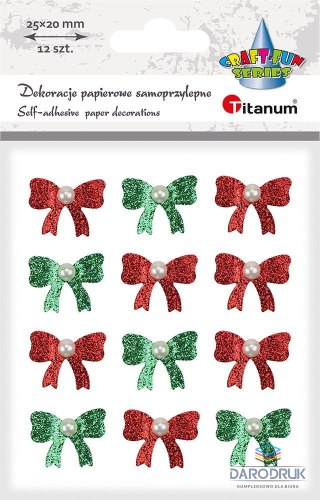 Titanum Ozdoba papierowa Craft-Fun Series Kokardki z kryształkiem Titanum (DIY-XM(501))
