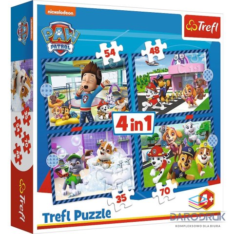Trefl Puzzle Paw Patrol Psie sprawy 4w1 el. Trefl (34650)