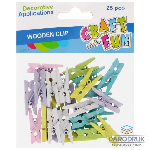 Craft With Fun Ozdoba drewniana Spinacze kolorowe Craft With Fun (555402)