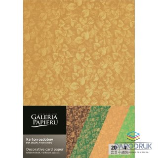 Galeria Papieru Papier ozdobny (wizytówkowy) A4 Siła Zieleni mix 200g Galeria Papieru (208920)