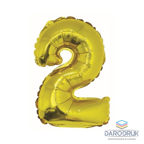 Godan Balon foliowy cyfra 2 złoty 35 cm Godan (FG-C35Z2)
