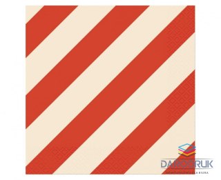 Godan Serwetki paski czerwono beżowe czerwony papier [mm:] 330x330 Godan (PG-SPA2)