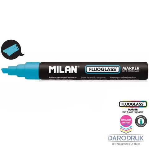 Milan Marker specjalistyczny do szyb fluo wkład niebieski 2,0-4,0mm ścięta końcówka Milan (591295212)