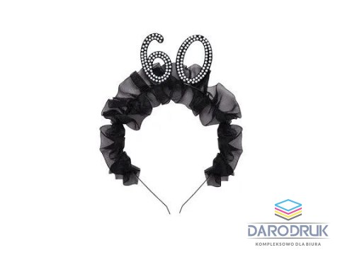 Partydeco Opaska 60 z falbanką i perełkami Partydeco (OP52-60-010)