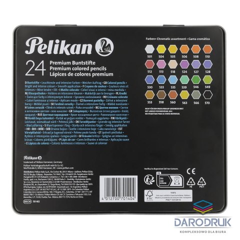 Pelikan Kredki ołówkowe premium metalowe etui 24 kol. Pelikan (300000375)