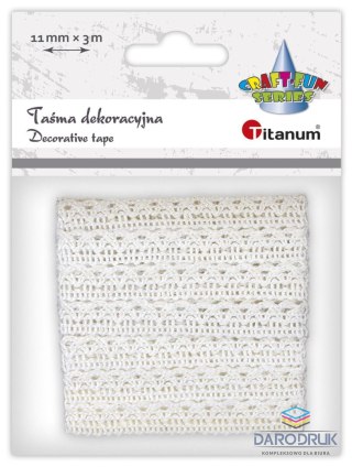 Titanum Wstążka Craft-Fun Series Koronka 11x3 [mm x m] biała Titanum (24BR0201-81)