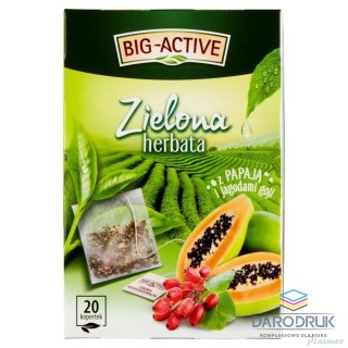 Big Active Herbata zielona papaja i jagody goji 20 saszetek Big Active
