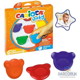 Carioca Kredki świecowe Misiaki Baby 42956 6 kol. Carioca (160-2209)