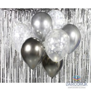 Godan Balon foliowy bukiet balonowy srebrno-grafitowy 12cal Godan (BB-SRG7)