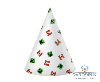 Godan Czapka party Minecraft 6 szt. mix papier Godan (95660)