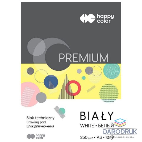 Happy Color Blok techniczny A3 biały 250g 10k Happy Color (HA 3725 3040-0)