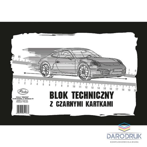 Protos Blok techniczny z czarnymi kartkami A4 CZARNY 10k Protos