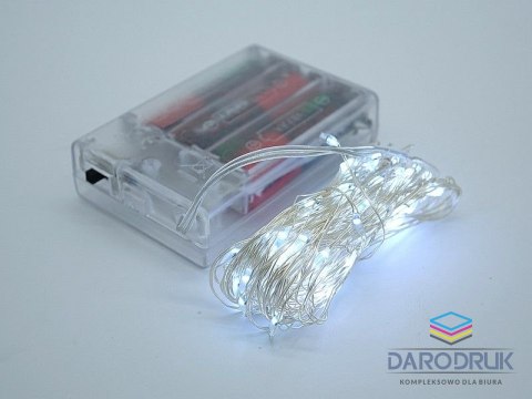 Adar Lampki świąteczne biały, na baterie 3xAA niedołączone; 8x7x2cm Adar (511859)