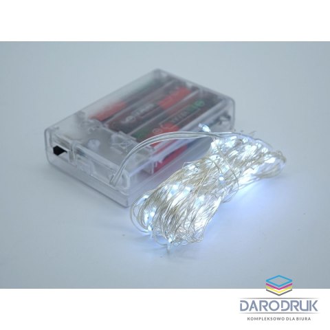 Adar Lampki świąteczne biały, na baterie 3xAA niedołączone; 8x7x2cm Adar (511859)