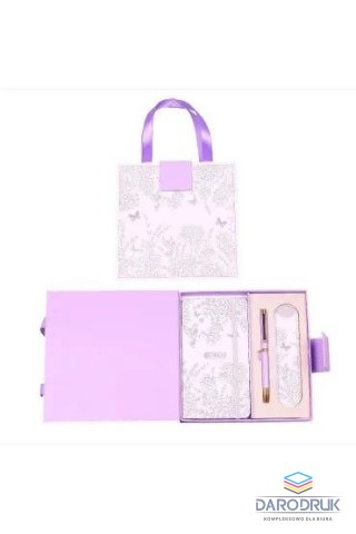 Cresco Zestaw piśmienniczy PREMIUM FIOLETOWY DŁUG.+NOTES+ETUI Cresco (851000)