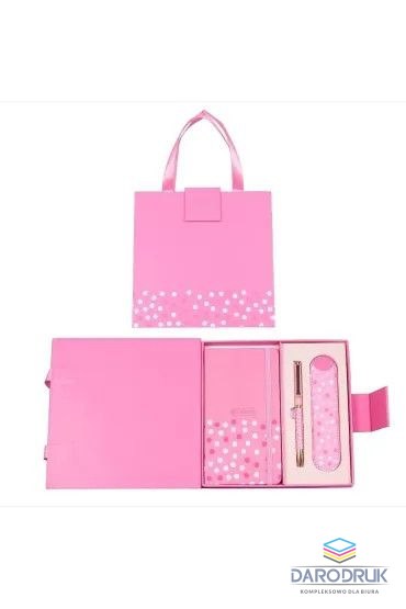 Cresco Zestaw piśmienniczy PREMIUM RÓŻOWY DŁUG.+NOTES+ETUI Cresco (851001)