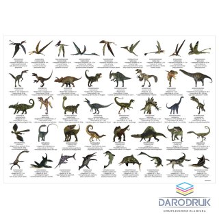 Derform Podkład na biurko dinozaury biała tektura [mm:] 340x500 Derform (POEDN)
