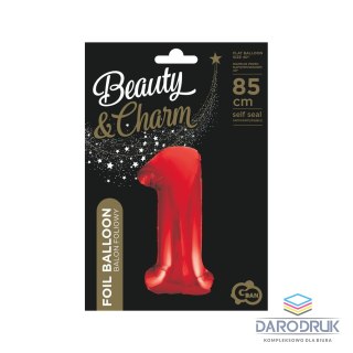 Godan Balon foliowy cyfra 1 czerwona 85cm 40cal Godan (BCHCW1)