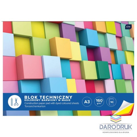 Interdruk Blok techniczny A3 mix 170g 10k Interdruk (BLTA3K)
