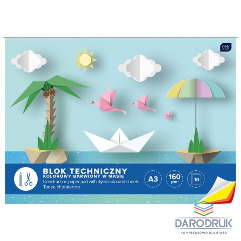 Interdruk Blok techniczny A3 mix 170g 10k Interdruk (BLTA3K)