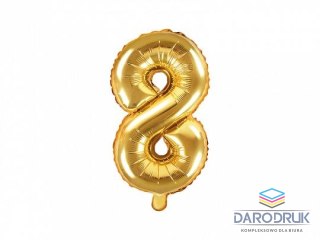 Partydeco Balon foliowy cyfra 8 złota 14cal Partydeco (FB10M-8-019)