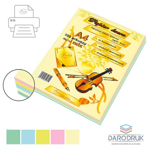 Protos Papier kolorowy A4 mix 100k. 80g Protos