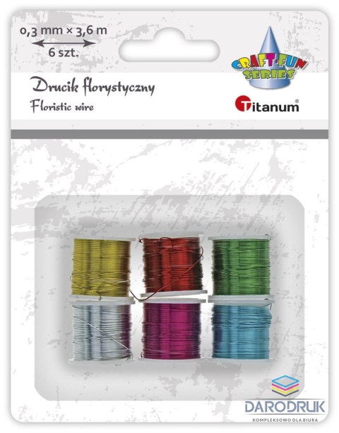 Titanum Drucik Craft-Fun Series florystyczny 6szt/0,3mmx3,6m kolor: mix 3,6 m Titanum