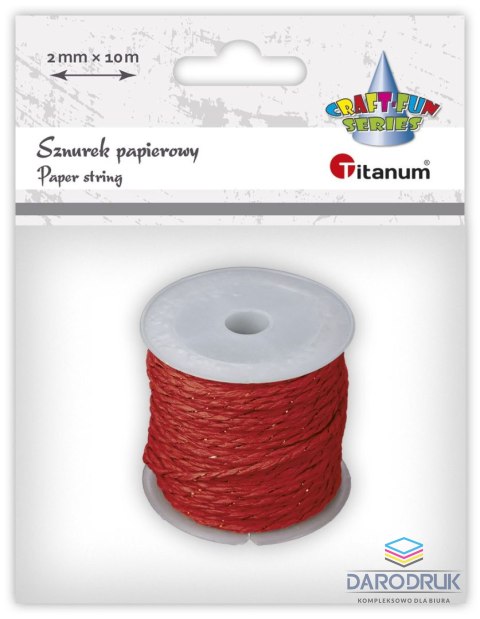 Titanum Sznurek Craft-Fun Series papierowy 10m Titanum (24BR0201-15（czerwony))