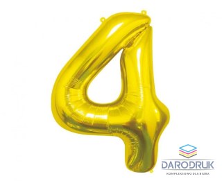 Godan Balon foliowy Cyfra 4, złota, 85 cm 85cal Godan (BC-HZL4)